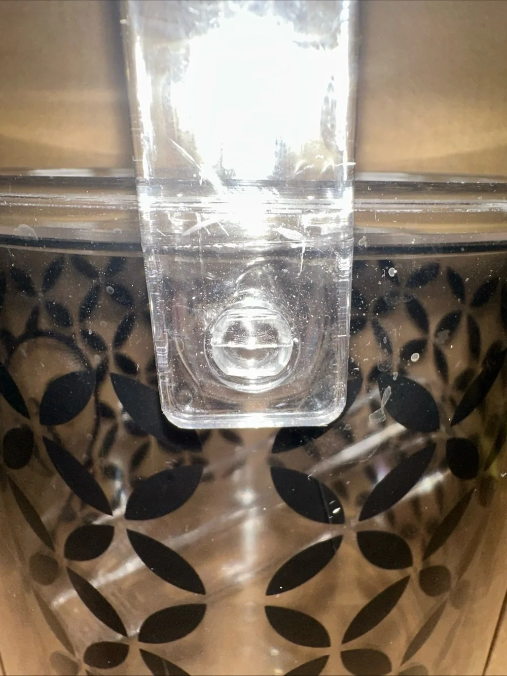 Clear plastic Ice Bucket with Decorative Monogram W with tongs